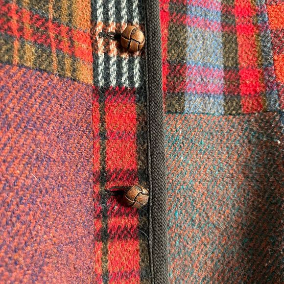 🚫🚫🚫🚫🚫Vintage Patchwork Shacket Jacket Wool Blend Plaid The Limited - Picture 4 of 5